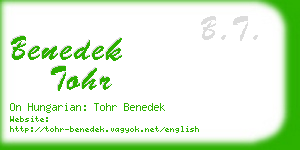 benedek tohr business card
